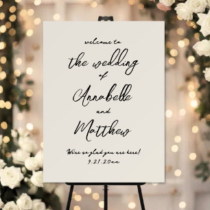 Simple Vintage Whimsical Wedding Welcome Sign
