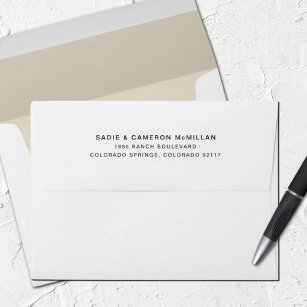 Simple Vintage White Address Lined Envelope