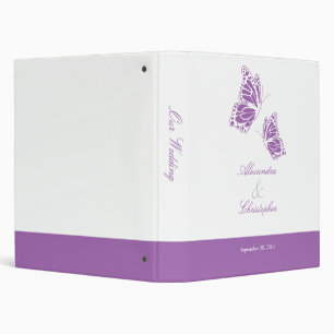 Simple Violet Butterfly Wedding Planner Album Binder