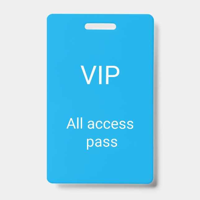 simple vip all access pass concert name occassion badge (Front)