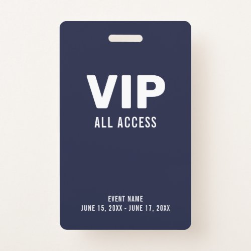 Simple VIP All Access Pass Event ID  Badge