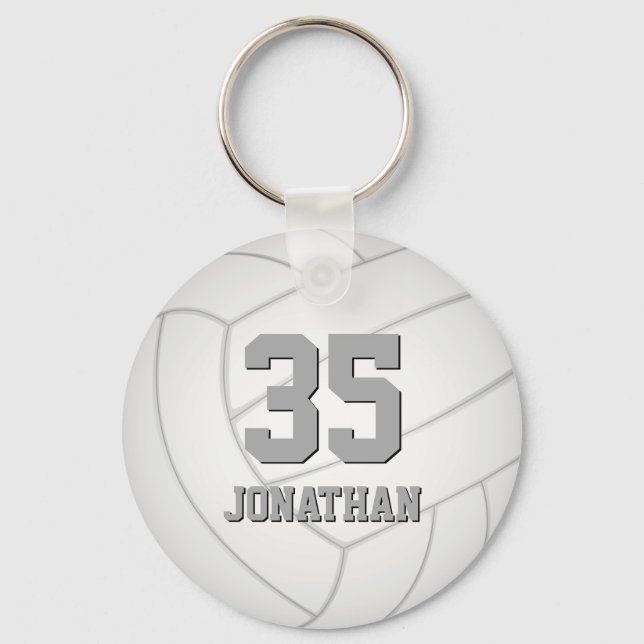 simple volleyball with athlete name keychain (Front)