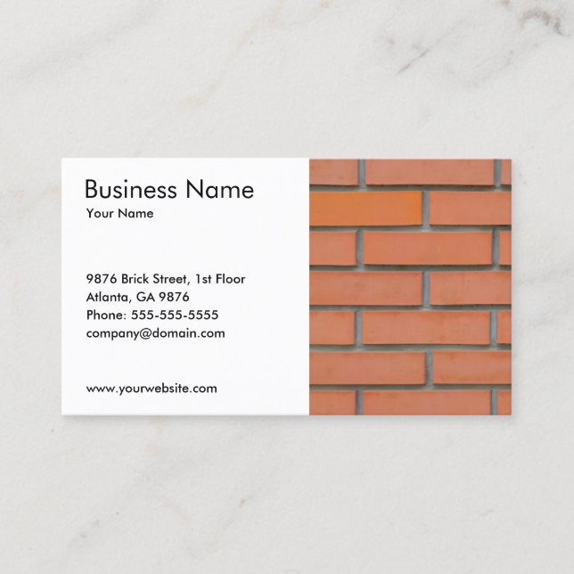 Simple Wall Construction Building Industry Business Card (Front)