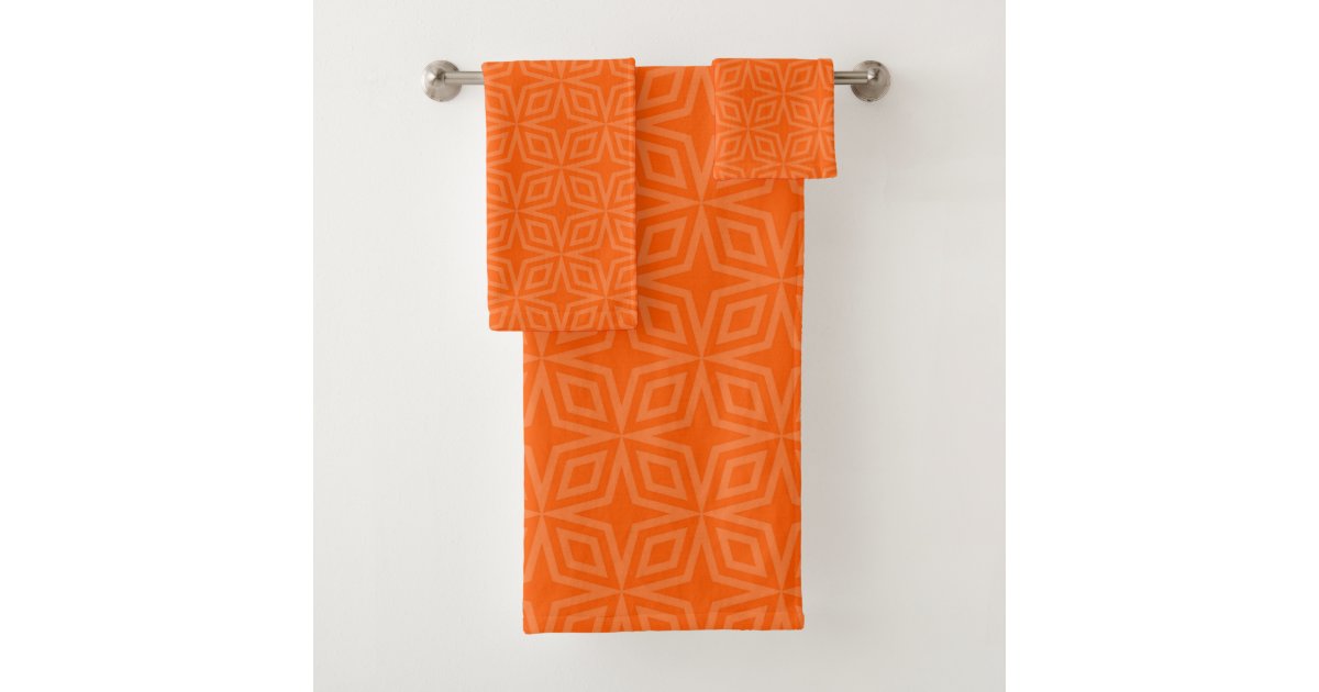 Simple warm orange bath towel set Zazzle