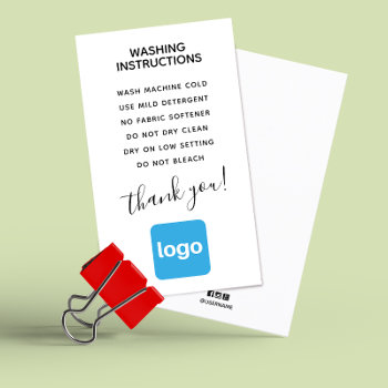 Simple Washing Instructions Add Logo  Business Card by sm_business_cards at Zazzle