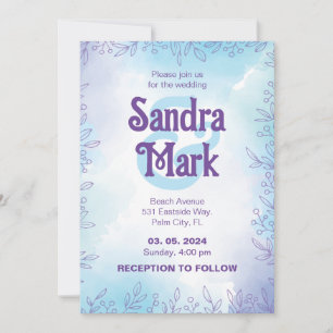 Simple water color wedding invitation