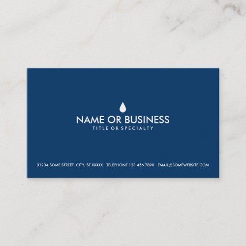 simple water drop business card template