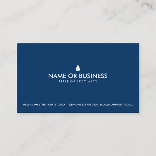 Customizable simple water drop business card template