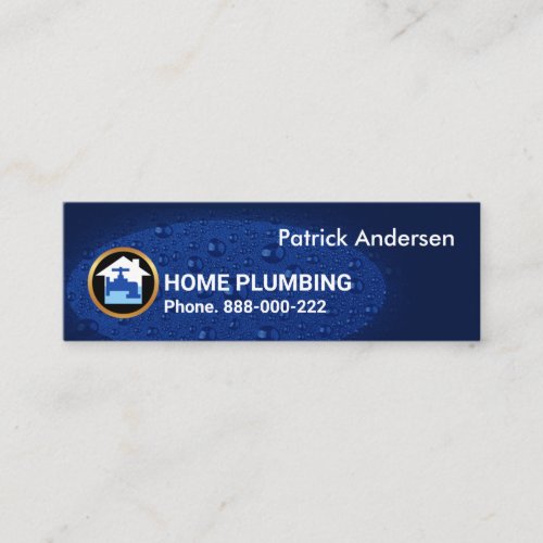 Simple Water Drops Plumbing Mini Business Card