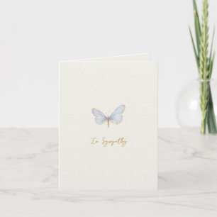 Simple watercolor blue butterfly Sympathy card