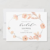 Simple Watercolor Blush Pink Peach Bridal Shower Invitation (Front)