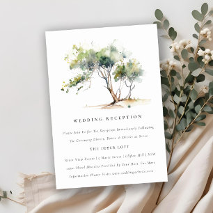 Simple Watercolor Botanical Tree Wedding Reception Enclosure Card