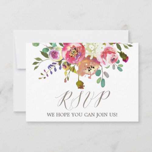 Simple Watercolor Bouquet Website RSVP Card