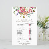 Simple Watercolor Bouquet Wedding Word Search Game (Standing Front)
