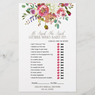 Simple Watercolor Bouquet Wedding Word Search Game