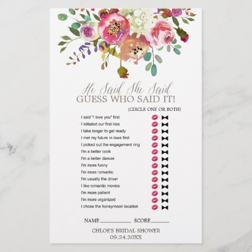 Simple Watercolor Bouquet Wedding Word Search Game