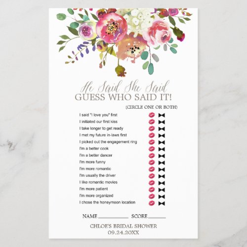 Simple Watercolor Bouquet Wedding Word Search Game
