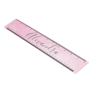 Simple Watercolor Brushstrokes in Pale Pink Ruler