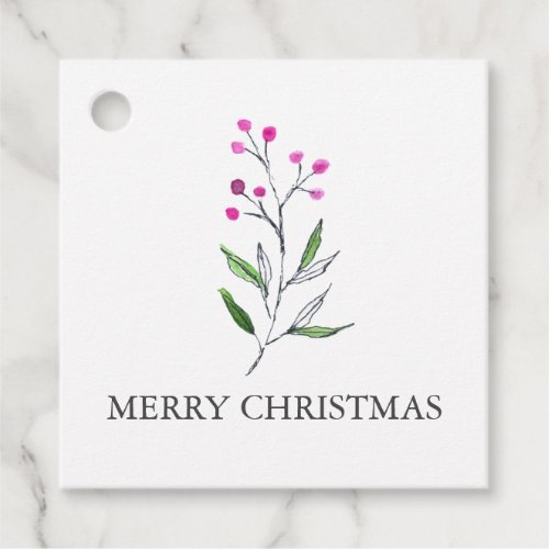 Simple Watercolor Christmas Gift Tags