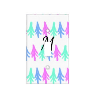 Simple watercolor Christmas pattern add monogram T Light Switch Cover