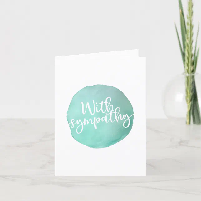 Sympathy Script Simple watercolor circle Sympathy script Thank You Card | Zazzle