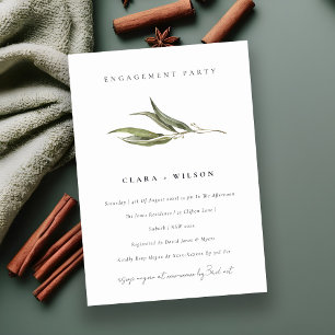 Simple Watercolor Eucalyptus Botanical Engagement Invitation