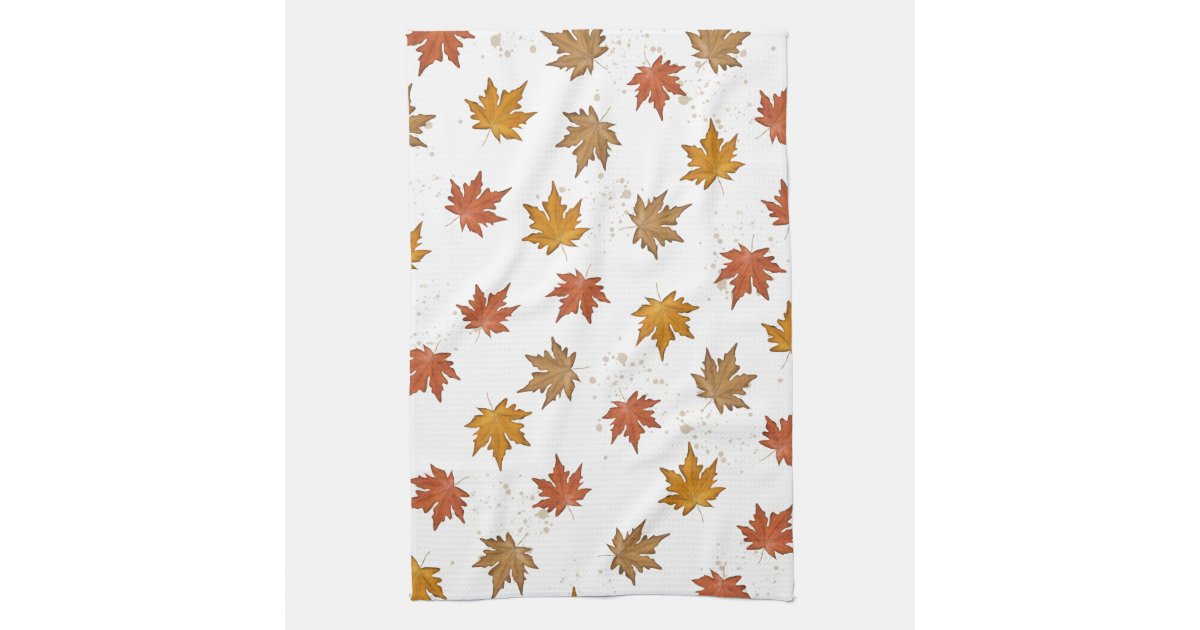 Polyester Dish Cloth, Fall Dish Towels, Watercolor Pumpkin Maple