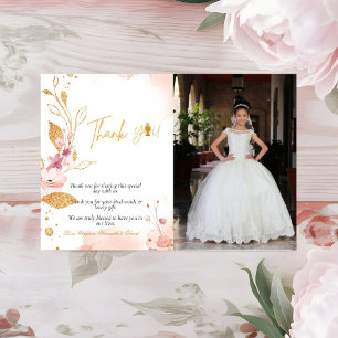 Simple watercolor first holy communion thank you card