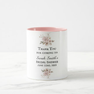 Simple Watercolor Floral Bridal Shower Thank You Mug