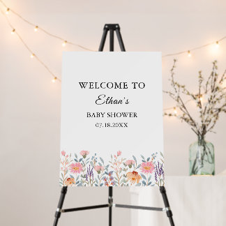 Simple Watercolor Floral Garden Baby Shower Foam Board