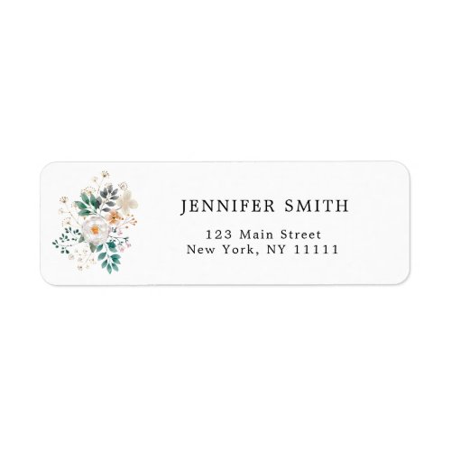 Simple Watercolor Floral Return Address Label