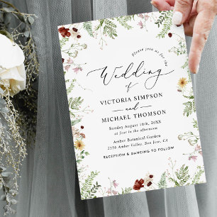 Simple Watercolor Floral Wedding Invitation