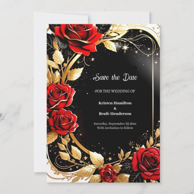 Simple Watercolor Floral Wedding Save the Date (Front)