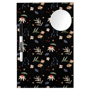 Simple watercolor flowers 1 dry erase board with mirror