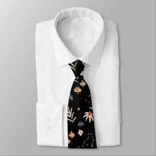 Simple watercolor flowers 1 neck tie
