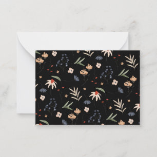 Simple watercolor flowers 1 note card