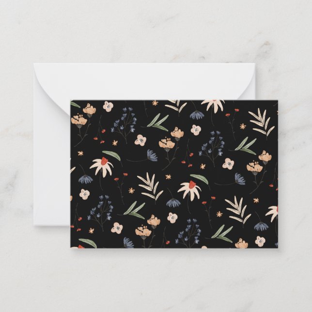Simple watercolor flowers 1 note card (Front)