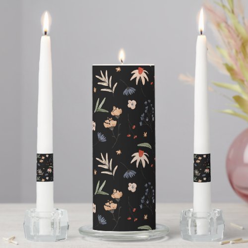 Simple watercolor flowers 1 unity candle set