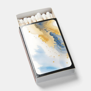 Simple Watercolor golden bridal shower matchboxes