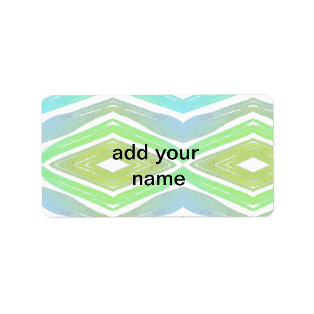 Simple watercolor green blue texture   label (Front)