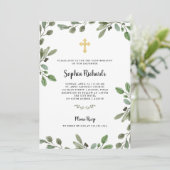 Simple Watercolor Greenery and Gold | Confirmation Invitation | Zazzle