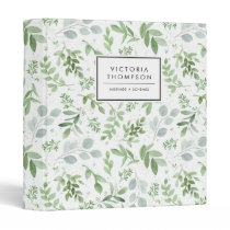 Simple Watercolor Greenery Eucalyptus Pattern 3 Ring Binder Simple Watercolor Greenery Eucalyptus Pattern 3 Ring Binder
