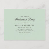 Simple Watercolor Greenery Floral Graduation Party Invitation Postcard (Back)