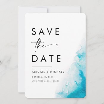 Simple Watercolor Handwritten Save The Date by thepixelprojekt at Zazzle