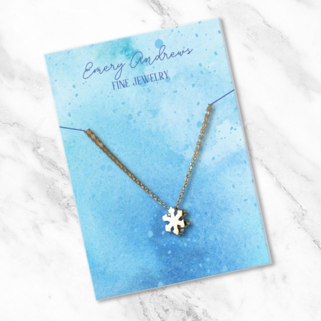 Simple Watercolor Jewelry Necklace Holder Display Business Card (Creator Uploaded)