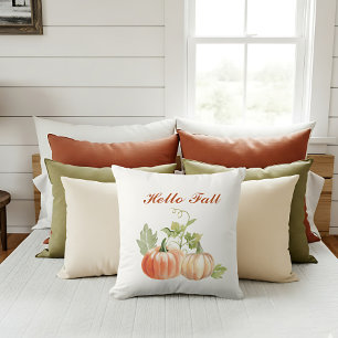 Simple Watercolor Modern Fall Accent Throw Pillow
