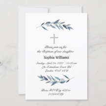 Simple watercolor olive branch Baptism