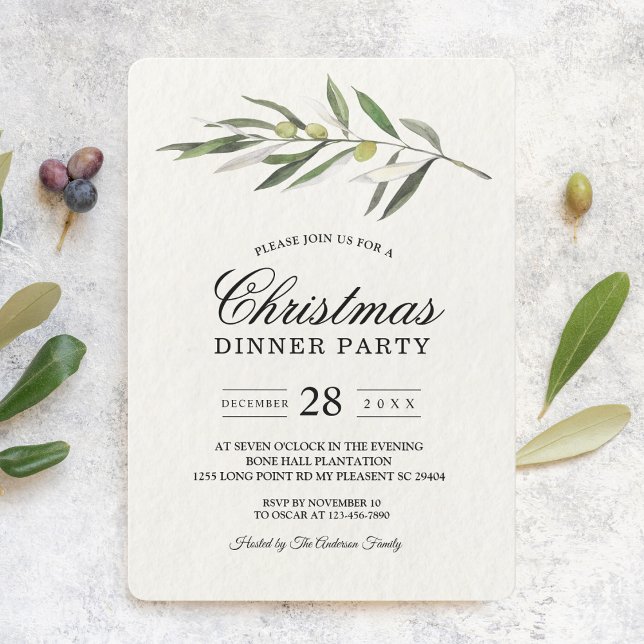 Simple Watercolor Olive Green Branch Invitation (Creator Uploaded)