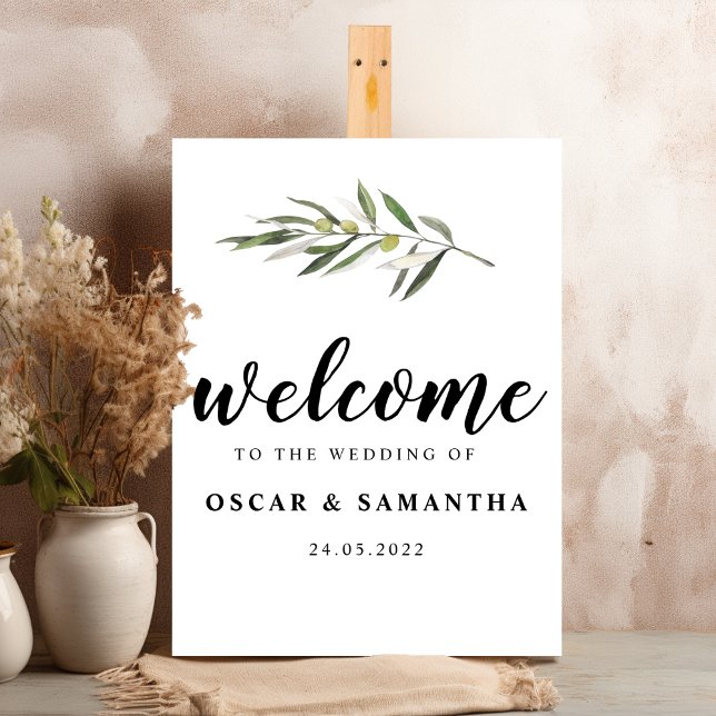 Simple Watercolor Olive Green Branch Poster (Creator Uploaded)