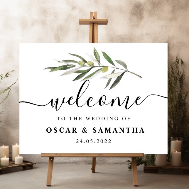 Simple Watercolor Olive Green Branch Sign (Creator Uploaded)